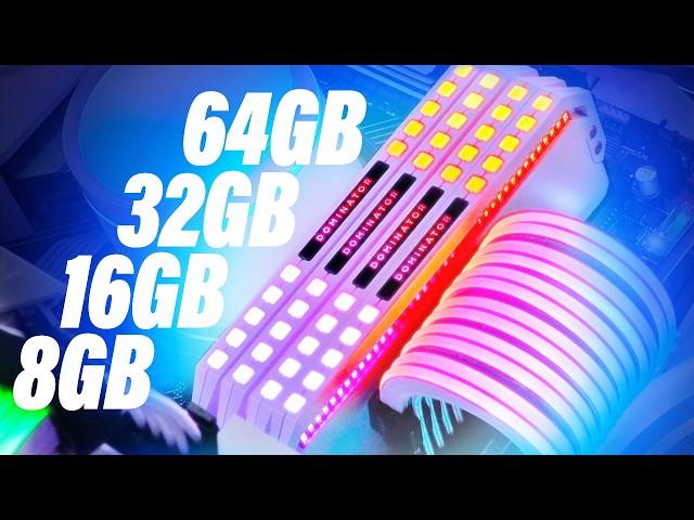 Wie viel RAM braucht man 2024?! 8GB vs. 16GB vs. 32GB vs. 64GB!