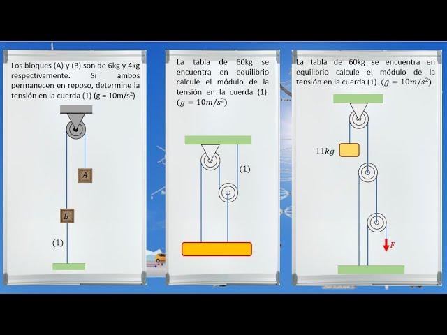 PROBLEMAS DE ESTÁTICA_NIVEL BÁSICO_FUERZAS PARALELAS_POLEAS