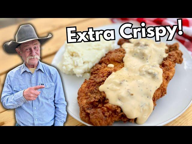 The CRISPIEST Chicken Fried Chicken with Gravy