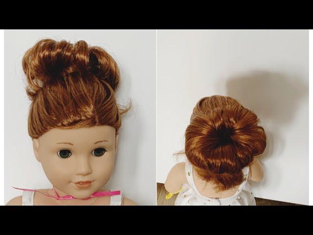 Easy Messy Bun For American Girl Dolls! (Long Hair)