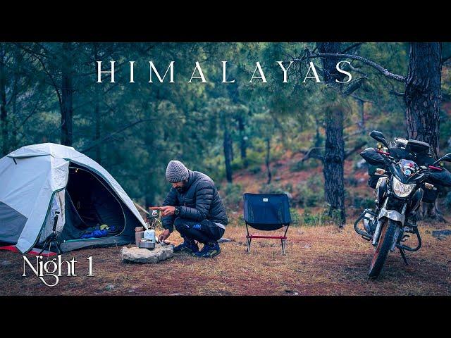 Nature ASMR Solo Winter Camping in Himalayas | Silent Vlog | Night 1 Ammar Biker