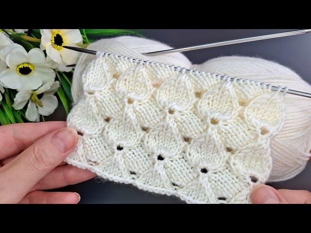 Muhteşem iki şiş kolay örgü yelek,şal model anlatımı ️Eays knitting crochet patterns