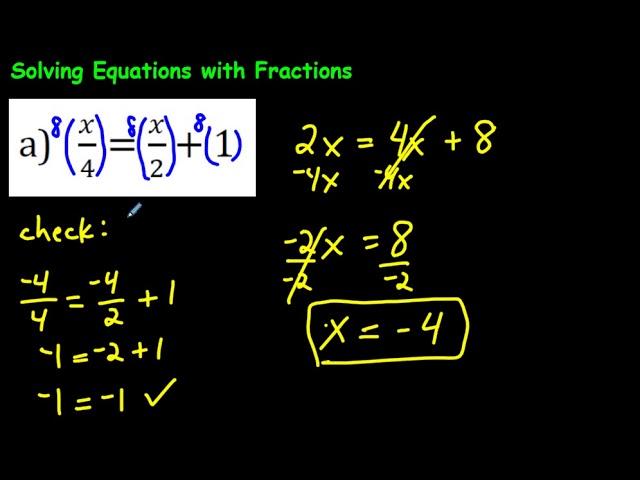 How to Solve Algebraic Equations Involving Fractions