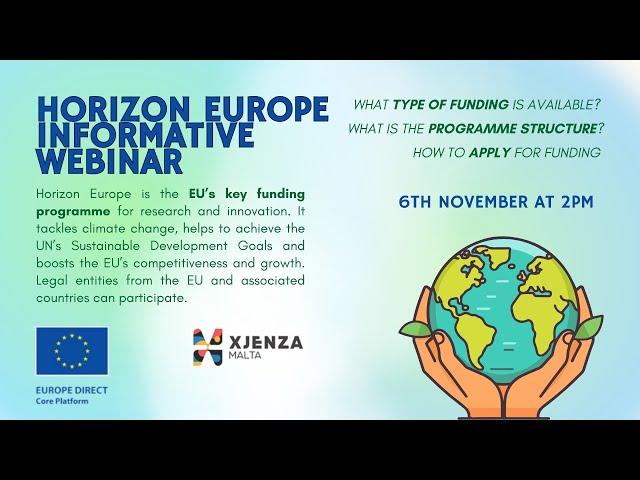 Horizon Europe - Xjenza Malta Webinar by Europe Direct CORE Platform