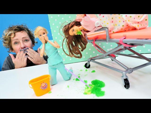 Nicoles Arbeitsagentur. Barbie ist Krankenschwester. Puppen Video auf Deutsch