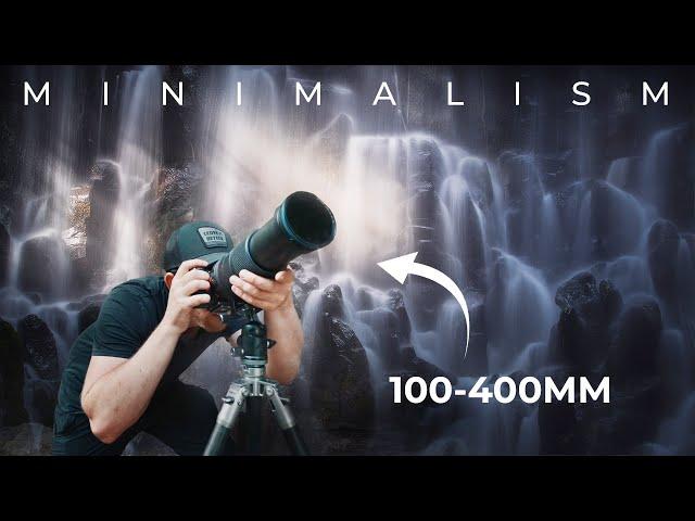 How To Capture Minimalist Telephoto Landscape Photography of Waterfalls
