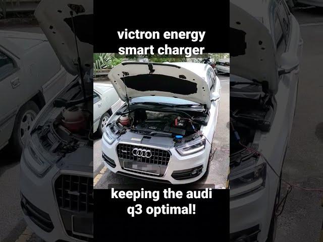 We trust Victron energy blue smart chargers to keep batteries optimal for the Audi Q3 #victronenergy