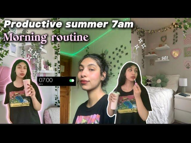 Productive Summer morning routine 2024*Realistic*\skin care,workout,planing…