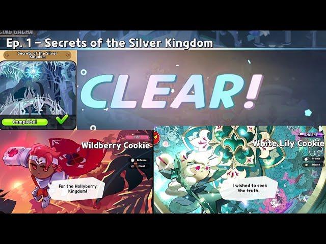 Playing Cookie Run: Kingdom|White Lily N Wildberry Cookie|Cleared Ep.1-Secrets of the Silver Kingdom