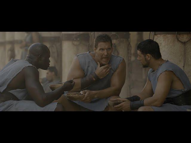 GLADIATOR (2000) Maximus and Friends share a laugh