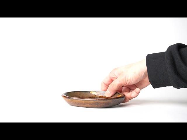 Fumotogama Shodaiyaki Slipware Oval Mini Plate