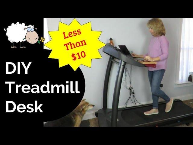 DIY Treadmill Desk for less than $10 | No Tools Required!