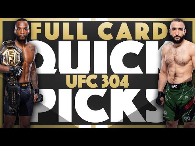 UFC 304 QUICK PICKS | FULL CARD PREDICTIONS | Leon vs Belal | Jacob's Picks