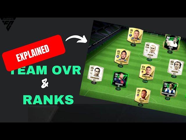 How to use RANKS & CALCULATE TEAM OVR in FC Mobile!