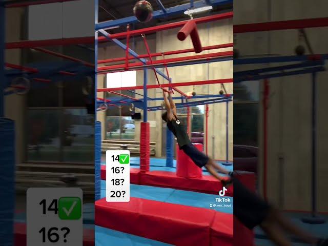 How far can Jera Boyd swing on the Trapeze bars?