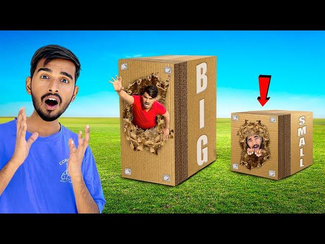 Big Vs Small Unbreakable Box Challenge - 100 Layers Cardboard Trap!