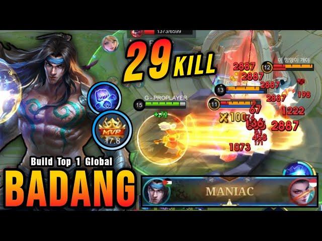 29 Kills + MANIAC!! Offlane Monster Badang Brutal Damage Build - Build Top 1 Global Badang ~ MLBB