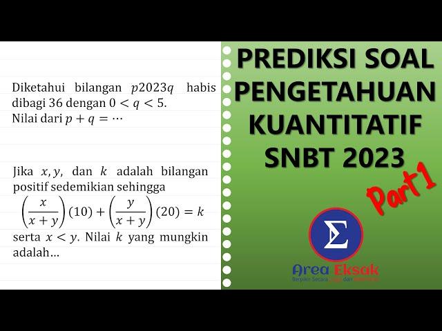 Prediksi Soal Pengetahuan Kuantitatif Matematika SNBT 2023 Part 1