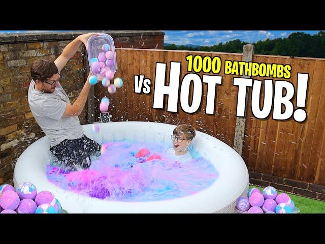 PUTTING 1000 BATH BOMBS IN A HOT TUB  POOL!