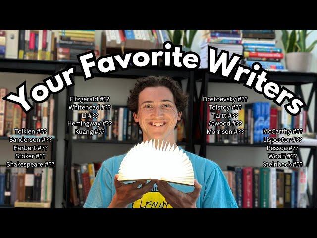 Over 1,000 of you shared who Your Favorite Writer is - These are the results!