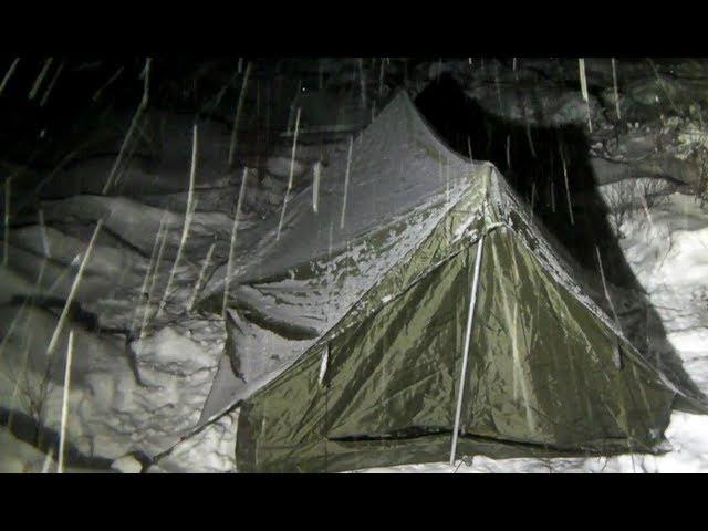 Snowstorm Rising! - Blizzard French Army F2 Tent Overnight.