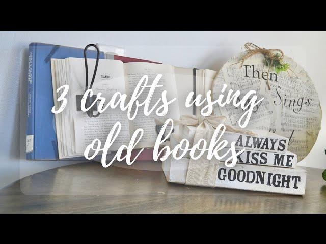 3 EASY but Awesome Crafts using old Books! (Upcycling Books and DIY Paper Projects Tutorial)