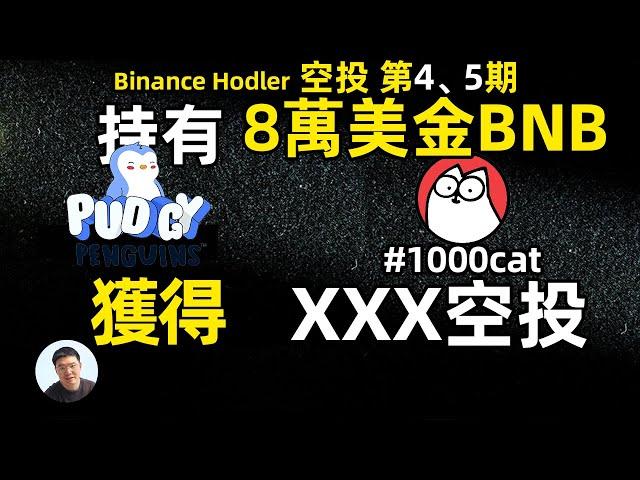 幣安HODLer空投 小猫CAT小企鹅PENGU双响炮 一天賺翻了