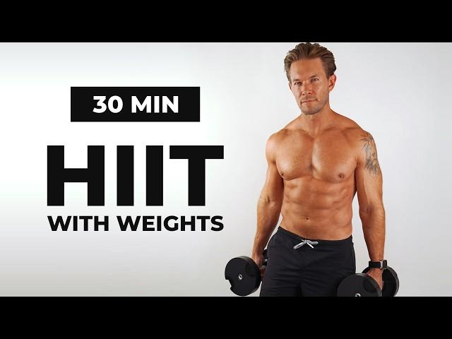 BURN 500 CALORIES  30 Min FULL BODY HIIT Workout with Weights