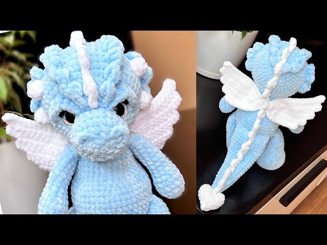 Crochet DRAGON 12" ️ from plush yarn / VIDEO TUTORIAL / Symbol 2024 / Part 1 / Dragon Pattern ETSY