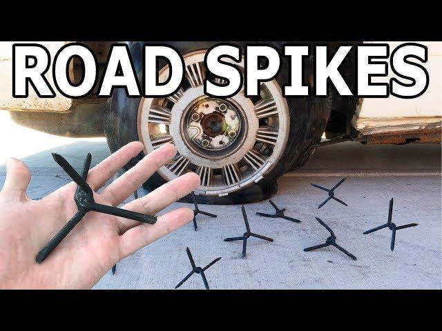 Hitting Road Spikes at 50 MPH - Fun with a 60,000 PSI Waterjet