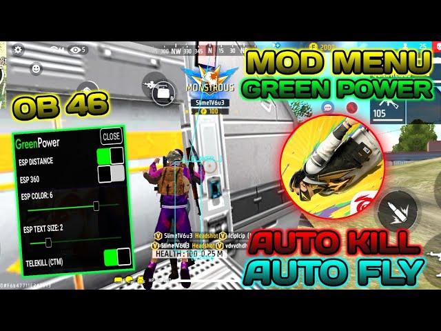 free fire max hack mod menu ob46 | free fire hack 2024 | GREEN POWER | free fire headset hack 2024