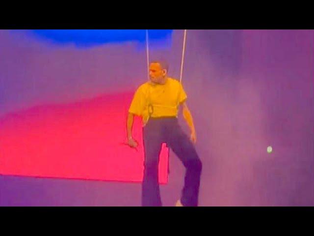 Chris Brown Gets STUCK IN THE AIR Mid-Concert