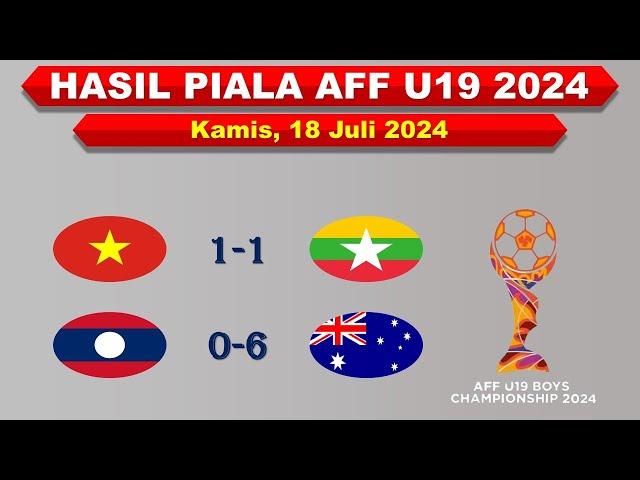 Hasil Piala AFF U19 2024 Hari Ini │ Vietnam vs Myanmar │ Kamis, 18 Juli 2024 │