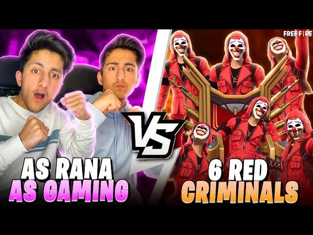 6 Red Criminals Challenge Me And My Brother For 2 vs 6 Clash Squad Battle  - Garena Free Fire