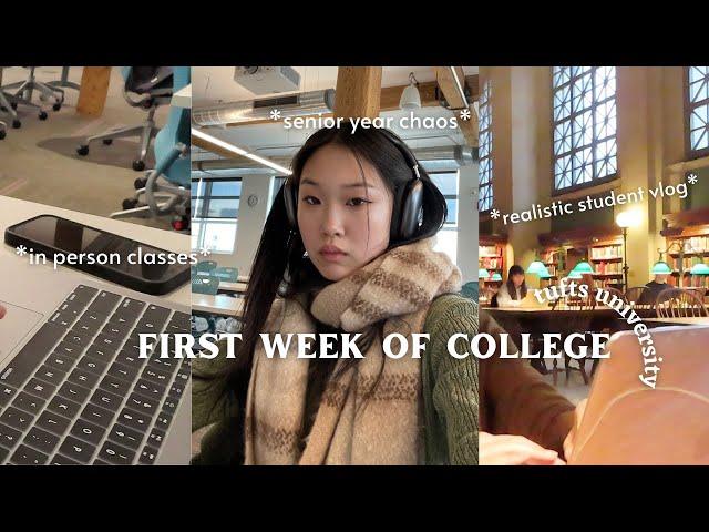 first week of college  | senior @tufts university, in person classes, a *realistic* student vlog