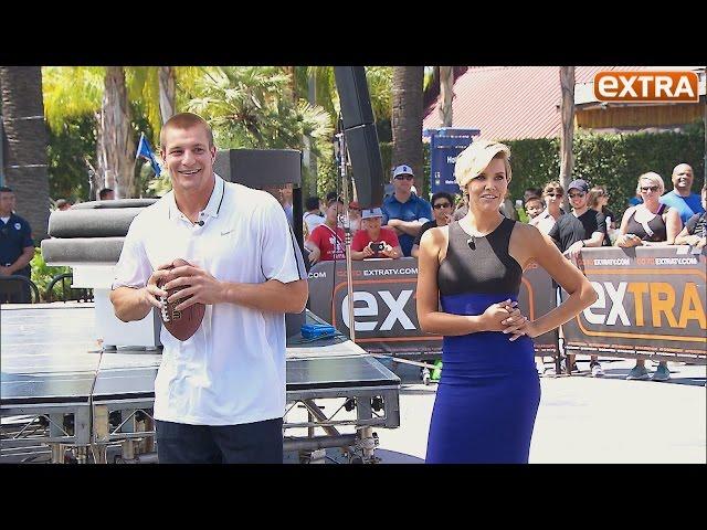 Rob Gronkowski Takes on 'Extra's' Charissa Thompson in Throwing Contest