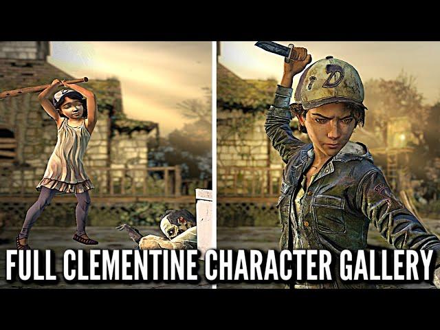 ALL CLEMENTINE Character Animations, Voice Lines, and Outfits - The Walking Dead: Definitive Edition