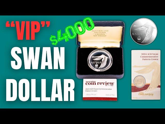 VERY RARE and Collectable 2024 Swan Dollar Pattern Crown Silver Proof VIP Issue and carded