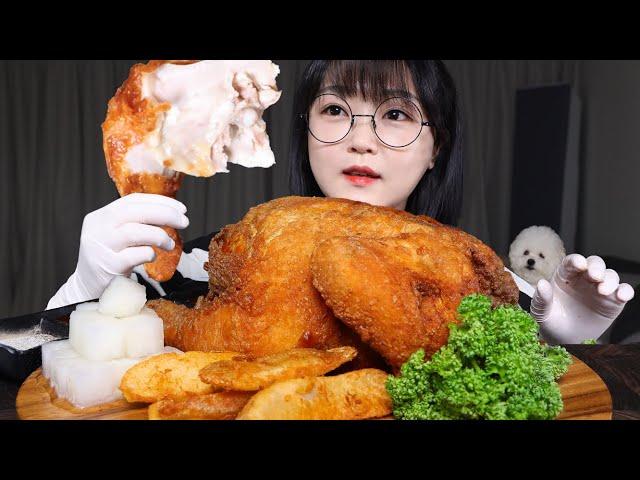 CRISPY FRIED WHOLE CHICKENMUKBANG ASMR