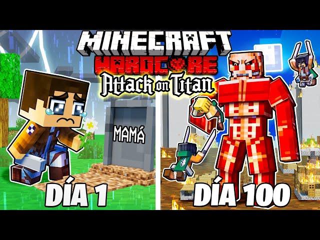 ¡Sobreviví 100 DÍAS en ATTACK ON TITAN en Minecraft Hardcore!