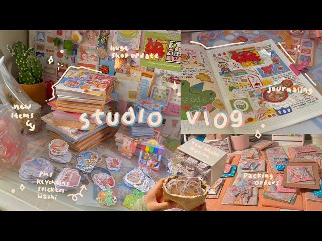 studio vlog  unboxing new products, journaling, & packing orders