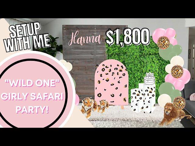 $1,800 Balloon Garland and Backdrop Setup | Wild One Safari Party