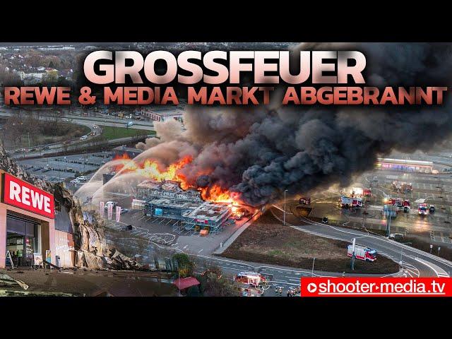   GROSSFEUER -  MEDIA MARKT im EINKAUFSZENTRUM in VOLLBRAND   | Großalarm + Großeinsatz