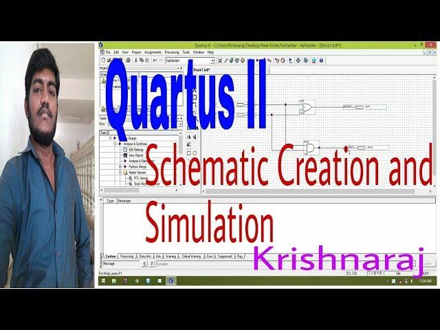 Quartus II Tutorial | Schematic Creation and Simulation | Krishnaraj | Ramanuja Academy