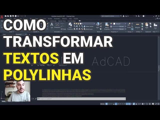 Converter textos em polylinhas no AutoCAD