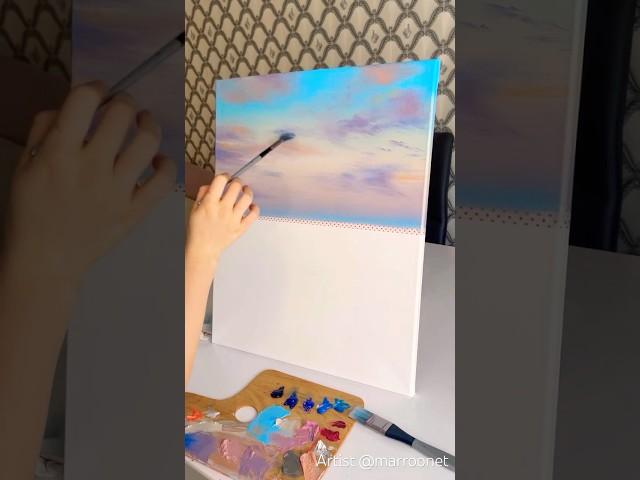 Absolutely incredible sky painting an art technique by @marroonettt  #skyart #skypainting #oilart