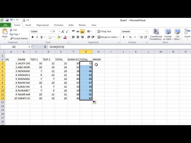 HOW TO GRADE STUDENTS USING MICROSOFT EXCEL 2018