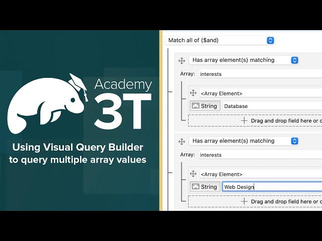 MongoDB 201: Lesson 4, Exercise 3 » Using Visual Query Builder to query multiple array values