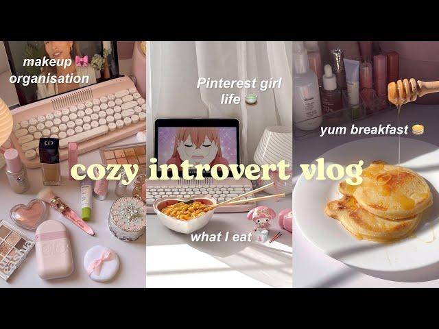 cozy introvert vlog  cute breakfast ideas, being productive, cooking, organising, haul | aesthetic