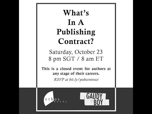 What's In A Publishing Contract? | Ethos Books x Gaudy Boy